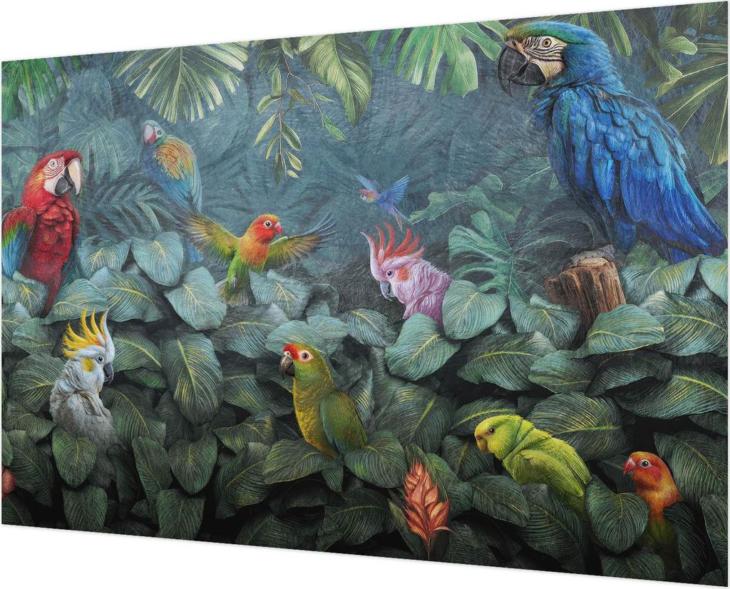 Wandtapete - Dekorative Tapete für Wohnzimmer - Tapetenfolie für Wanddekoration - 152x104 cm - Exotischer Dschungel