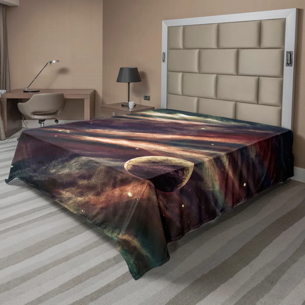 Drap de lit spatial ABAKUHAUS Galaxie Mystique 275 x 260 cm Rose Séchée