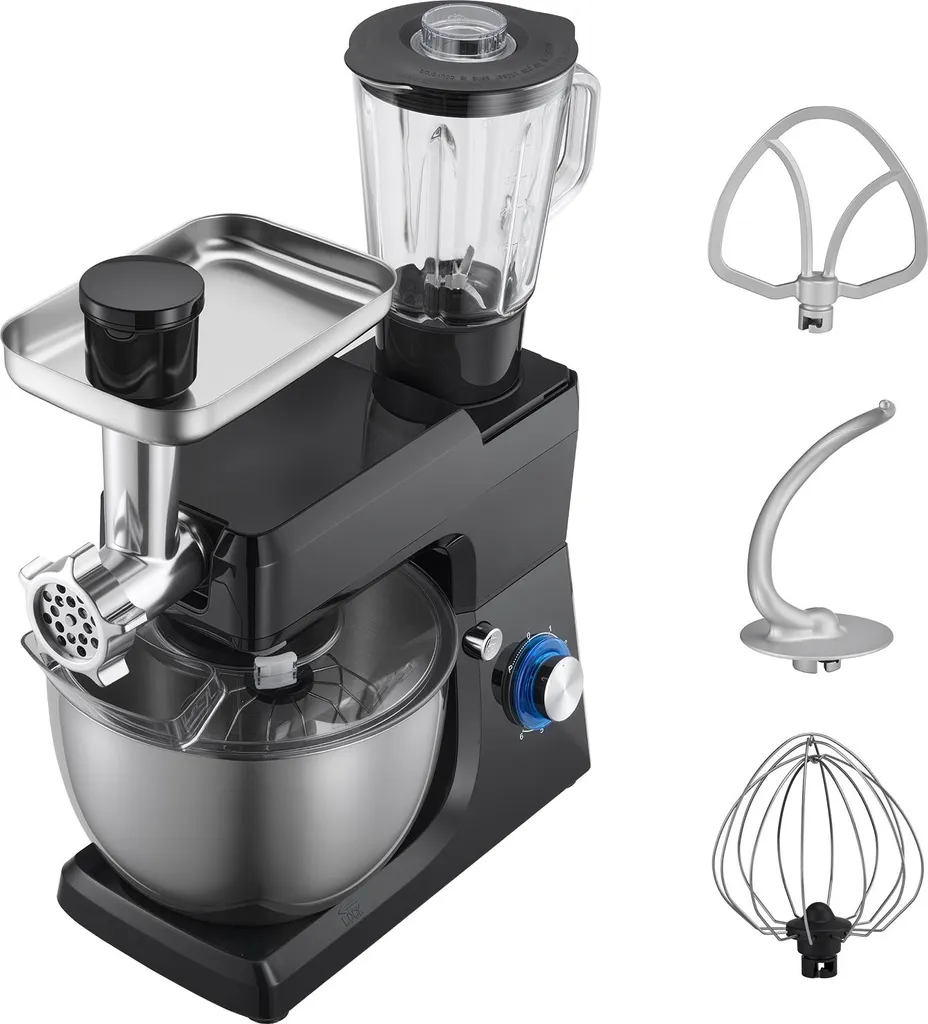 Robot Pâtissier 1500W 6 Vitesses avec Bol XXL 7,8L et Blender