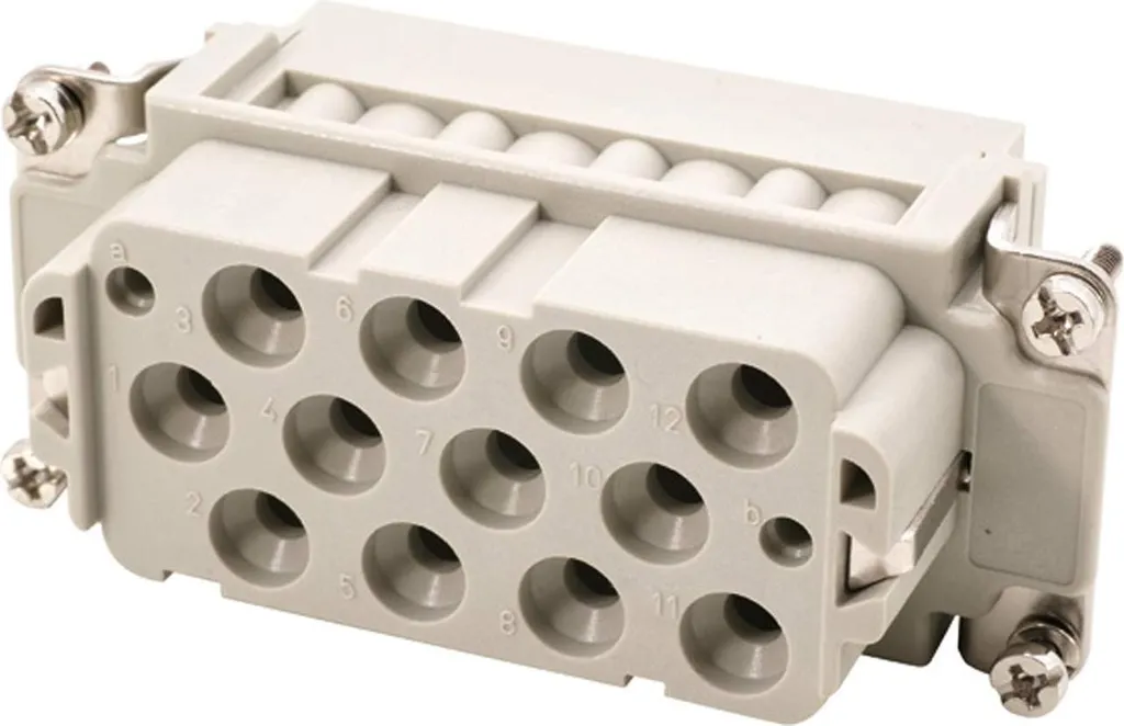 Insert femelle HARTING Han K12/2 14 pôles raccordement à sertir
