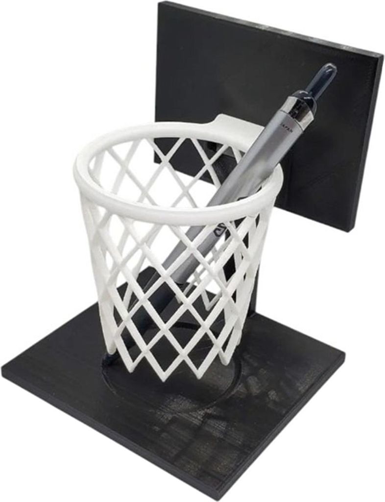 Basketballkorb-Stiftehalter, Stiftebecher aus Kunststoffgewebe, Schreibtisch-Stifteorganizer für Büro, Schule und Zuhause