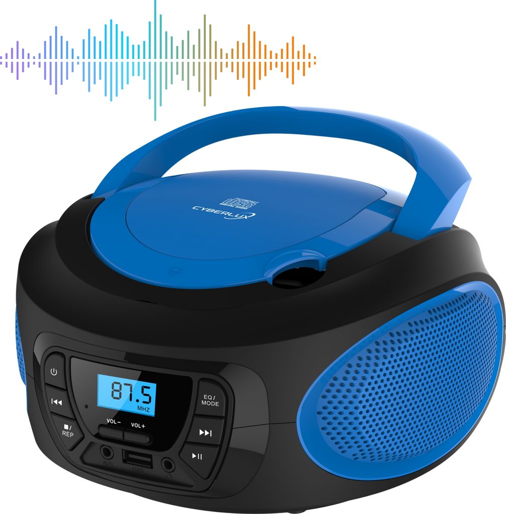 Cyberlux Tragbarer CD-Player Kinder Radio CD-Radio Stereoanlage Boombox Blau