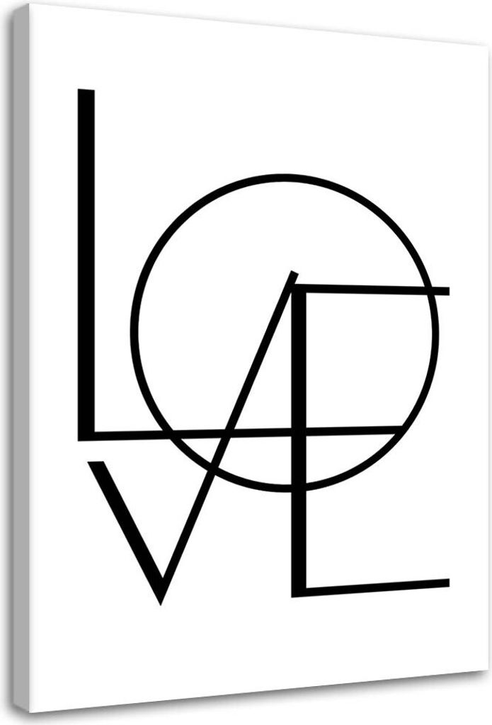 Leinwandbild liebe auf weißem hintergrund 70x100 cm Feeby grau wandbild bereit zum aufhängen