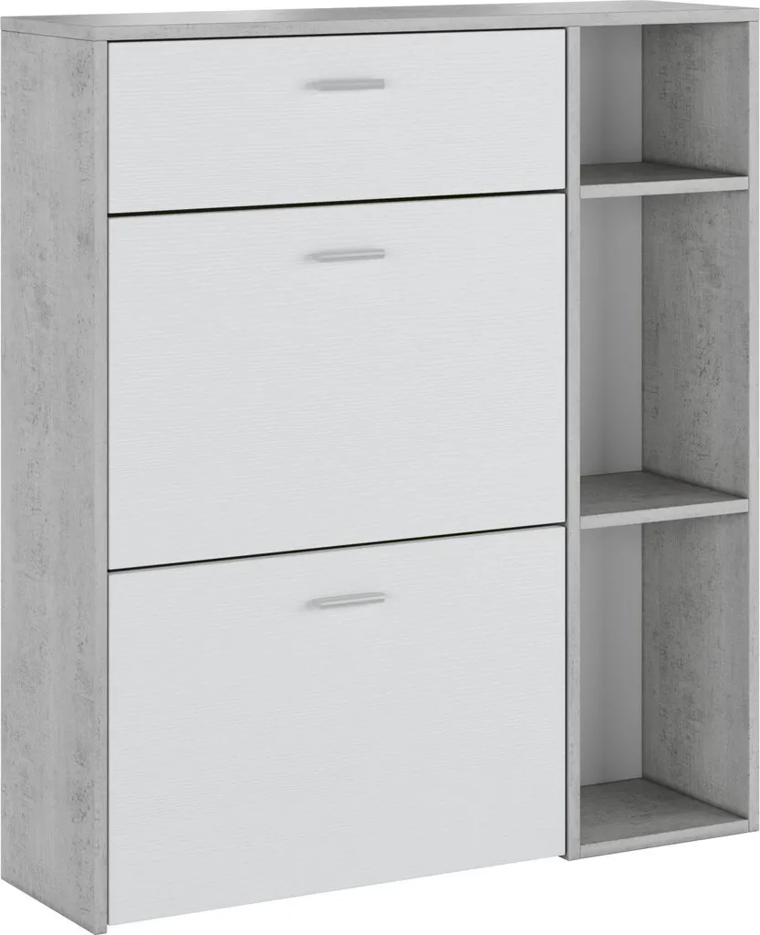 Dmora Scarpiera Samassi Grigio Cemento 90x26x102cm con Cassetto