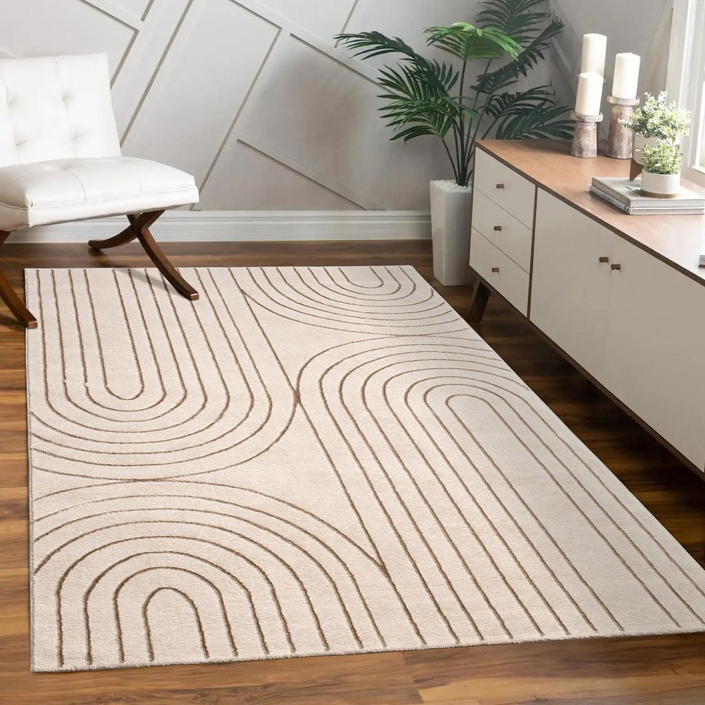 Tappeto soggiorno a pelo corto foglie floreali arcobaleno Immagine del prodotto 