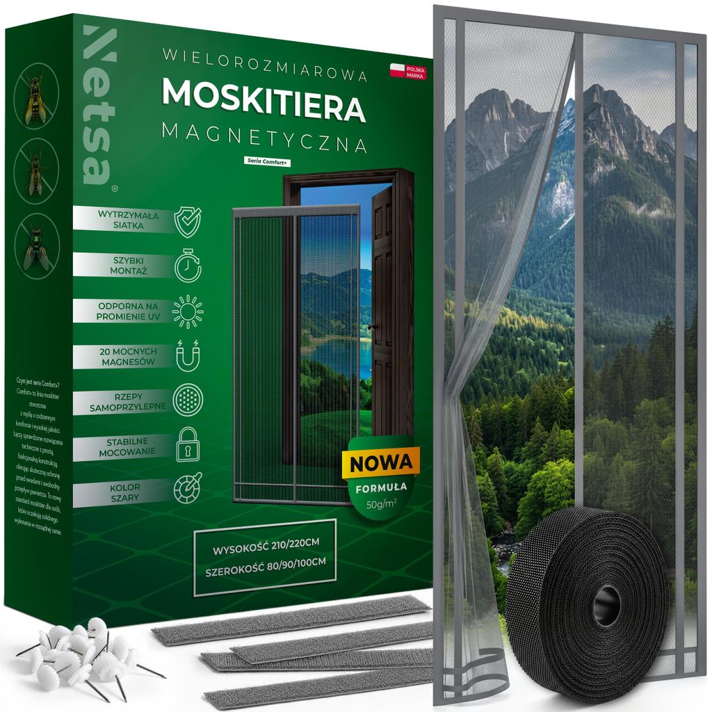 Netsa | Magnetisches Fliegengitter 80/90/100×210/220 cm Produktbild 