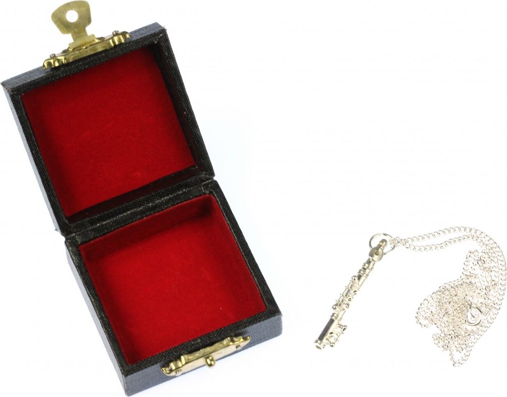 Miniblings Querflöte Flötistin Halskette 60cm Orchester Band versilbert 4cm +Box