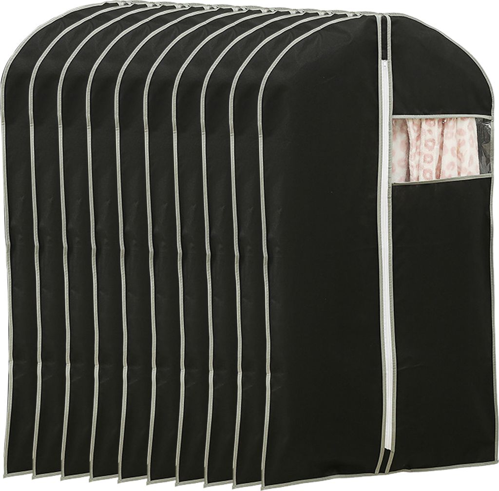 Staubdichte Kleiderhülle mit transparentem Fenster und Reißverschluss, Staubschutzhülle für Kleidung, Mäntel, Anzüge, Kleider, Kleiderschutz,...