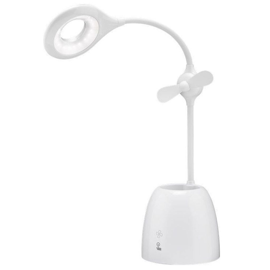 Goobay 55495 Lampe de bureau LED Fan + Pen Box, blanc - Image du produit 