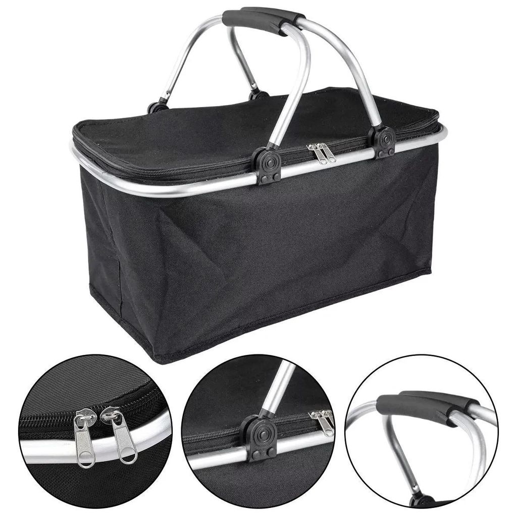 45L Einkaufskorb faltbar mit Kühlfunktion | schwarz | Produktbild 
