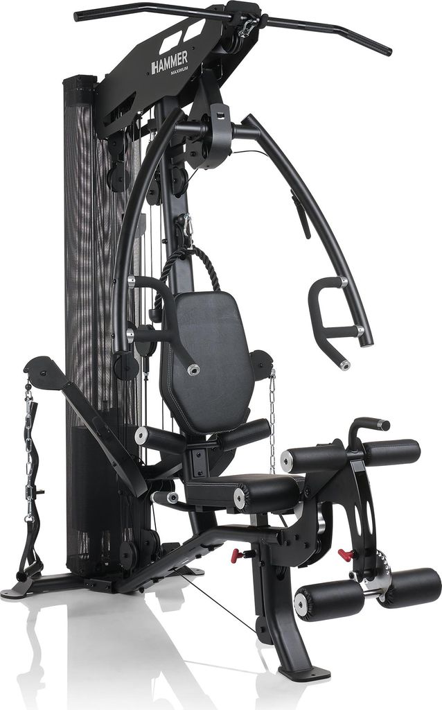 HAMMER Kraftstation Autark 5.0, All-in-One Fitnessstation für zu Hause, 190° schwenkbare Multifunktionsarme, Push- & Pull-Station, Home Gym