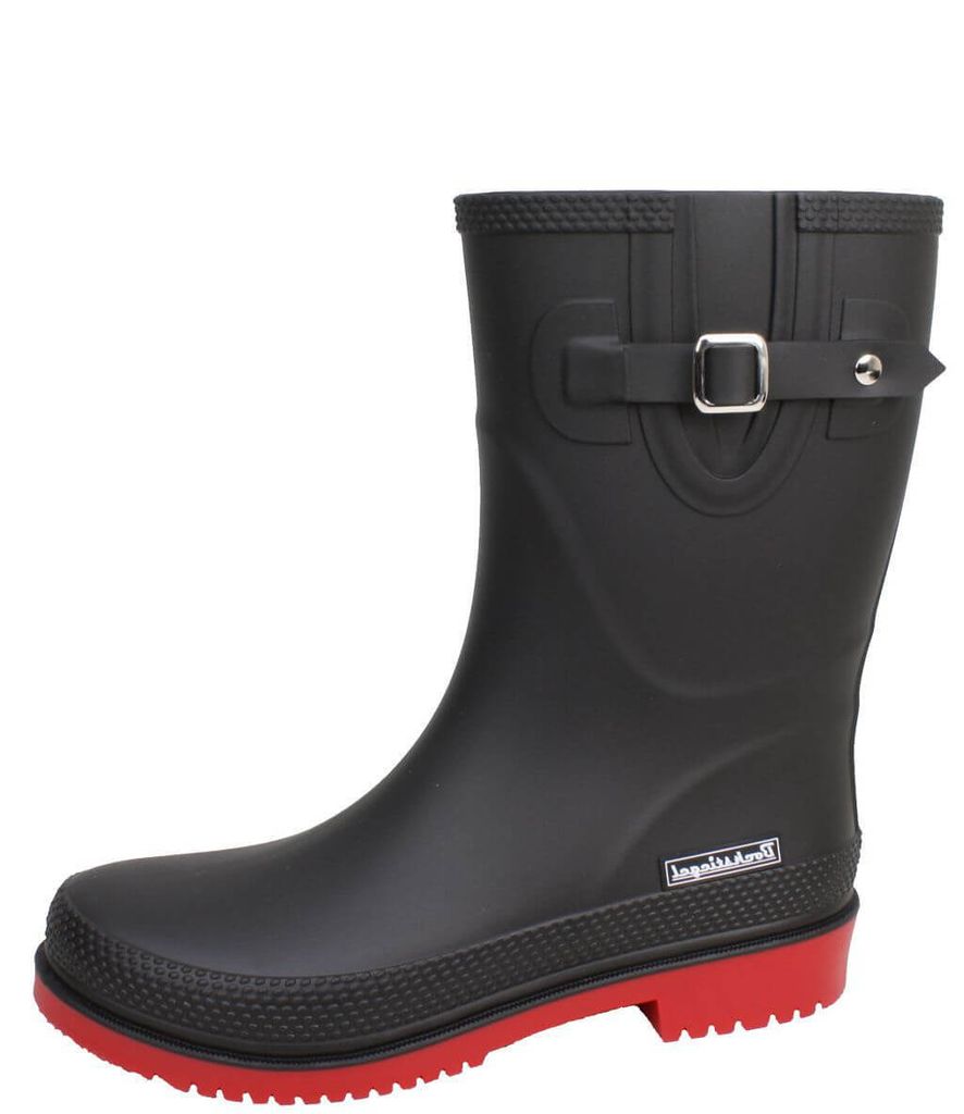Bockstiegel Lotte-K Gummistiefel in Übergrößen Schwarz 10323_1 schwarz/rot große Unischuhe, Größe:42