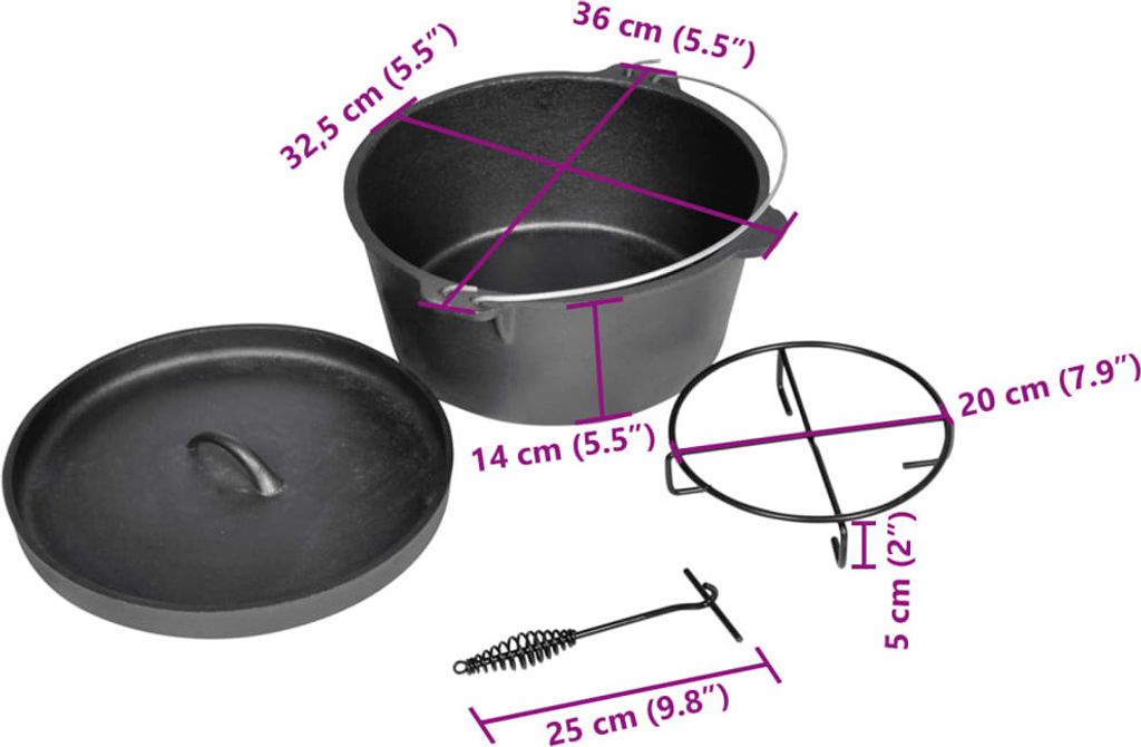 vidaXL Bräter Dutch Oven 9QT Produktbild 5