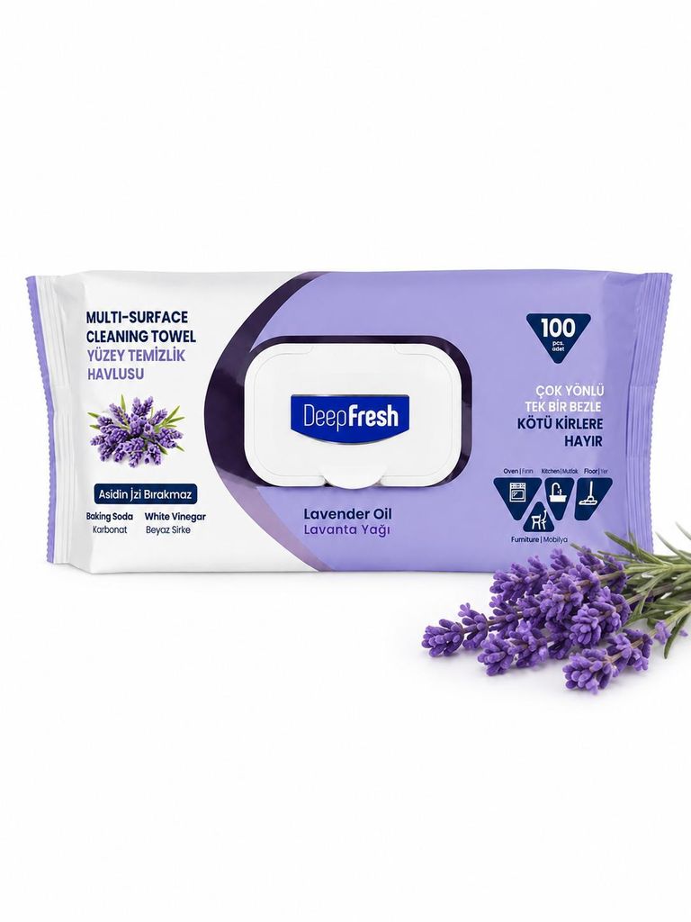 DeepFresh Multi-Surface Allzwecktücher Lavendel mit Natron Produktbild 