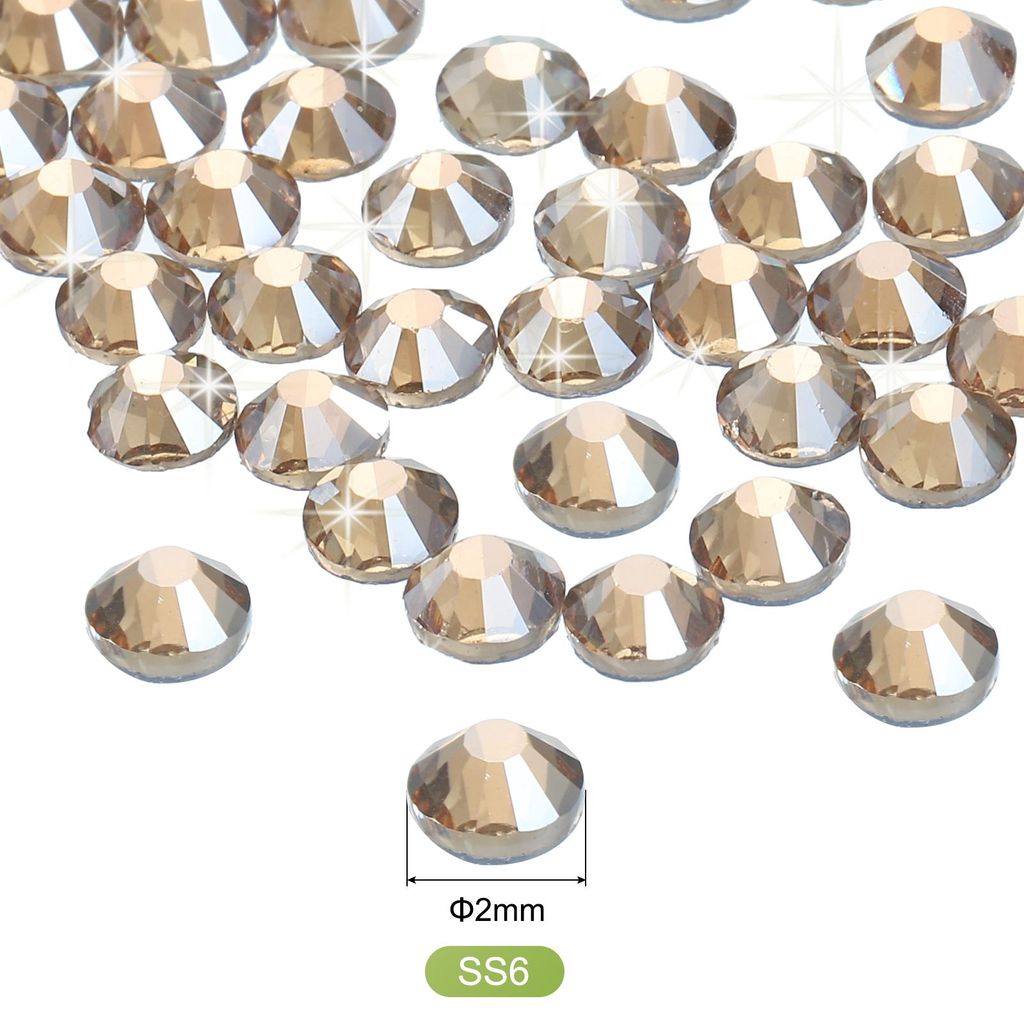 2880 Stk Hotfix Strasssteine Flachrš¹cken Kristallglas Edelsteine Kunst Strasssteine fš¹r Basteln Kleidung DIY Dekoration (SS6 2mm, Hell Champa...