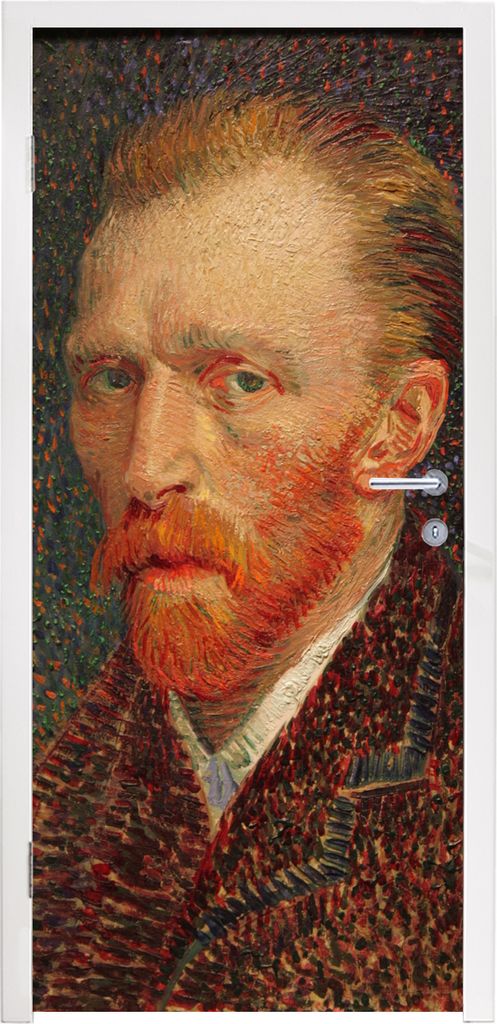 MuchoWow Türtapete Selbstklebende Türfolie Selbstporträt - Vincent van Gogh 90x235 cm Türposter Türaufkleber Klebefolie Türklebefolie - XXL...