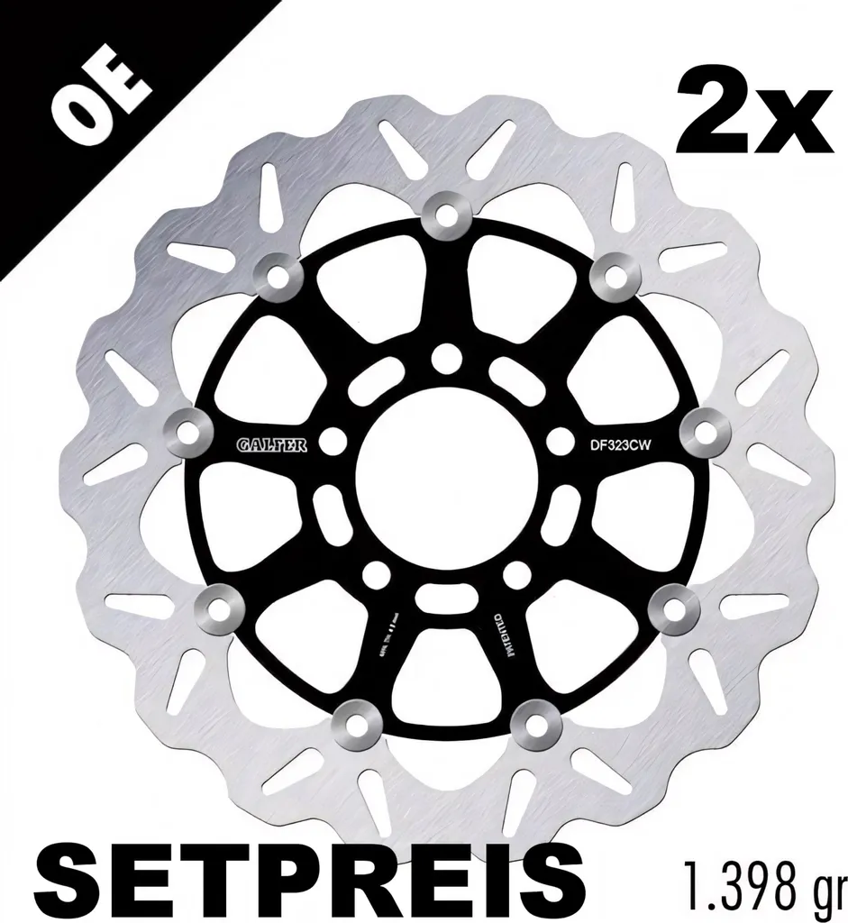 Paire de Disques de Frein Avant Flottants 310mm Galfer pour Suzuki SV 650
