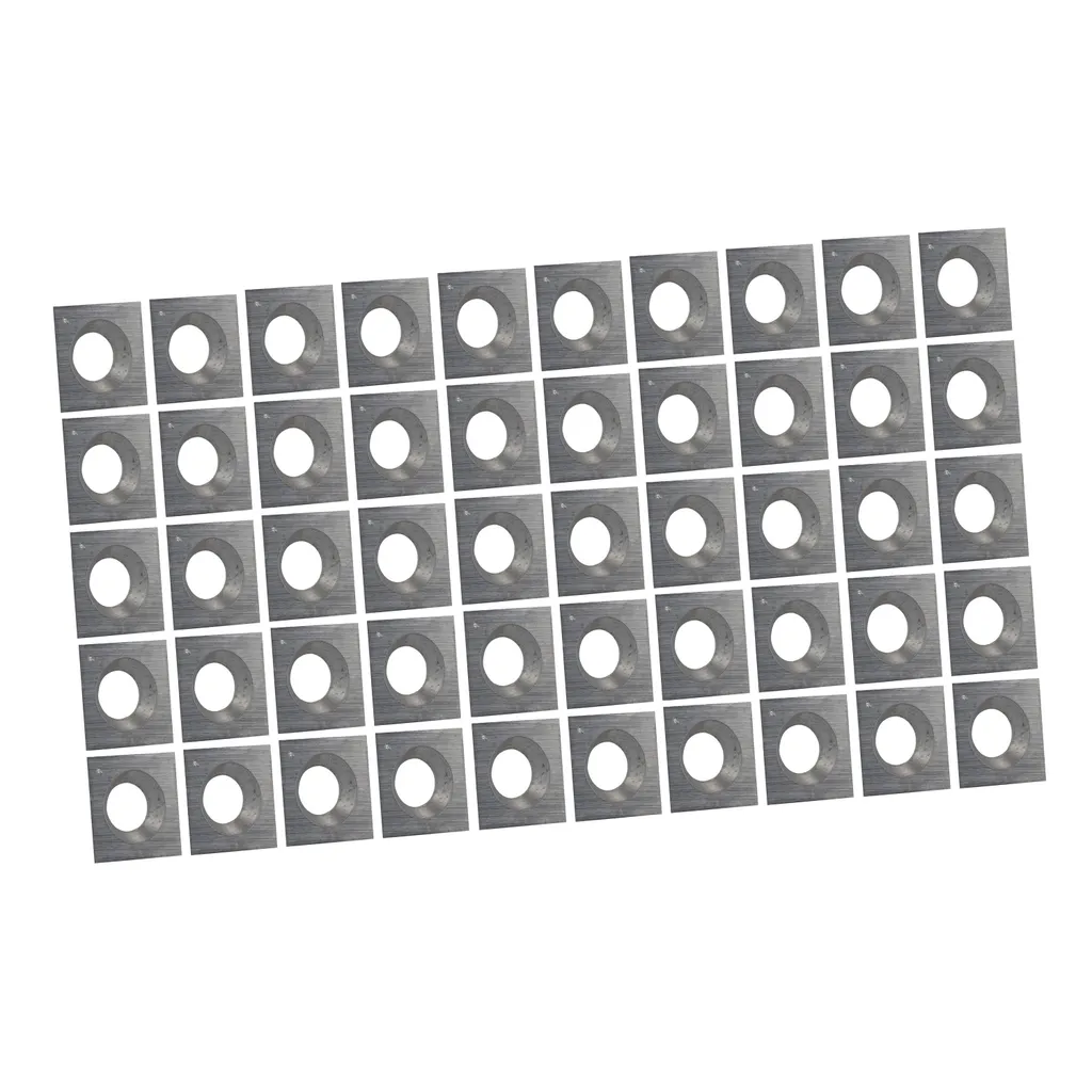 Lama quadrata reversibile | 14 x 14 x 1,2 mm 30° | 50 pezzi | Lama reversibile adatta a legni duri e teneri | Lama di ricambio per pretaglierina, taglierina per lacche, taglierina per fessure |T08MF