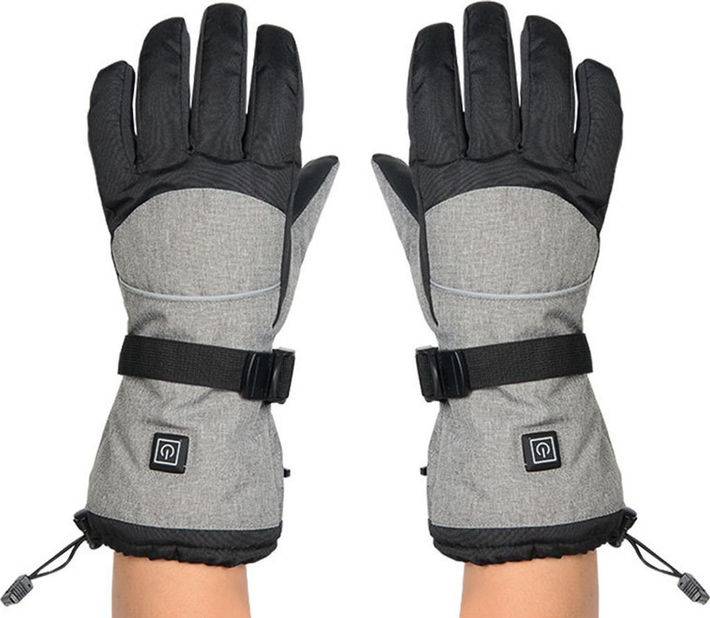 Elektrisch beheizte Handschuhe, wasserdichte Winterhandschuhe mit 3 Heizstufen fuer Outdoor-Sportarten