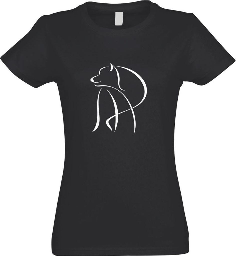 Kiwistar - T-Shirt tailliert - Damen - Graphit - Hund Motiv1 - mit Motiv Bedruckt - Funshirt Design - Sport - Freizeit - Damen - L