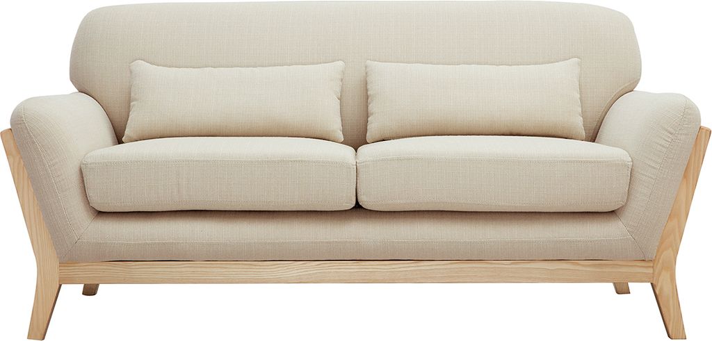 Miliboo - Sofa skandinavisch 2 Plätze beiger Stoff YOKO