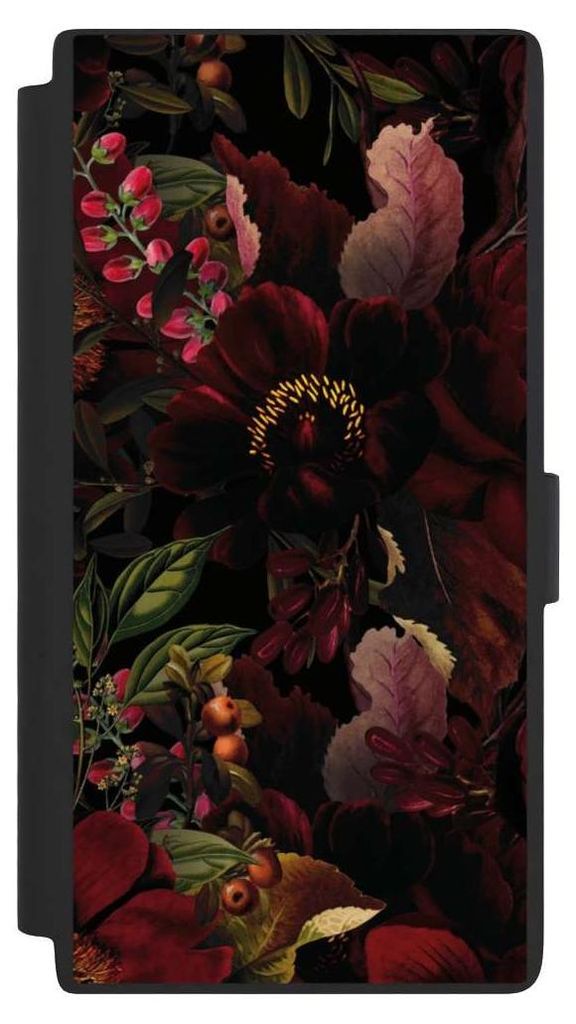 NIVOCASE Klapphülle für Samsung Galaxy S24 Ultra Handyhülle aus Kunst Leder NIVOflip schwarz Blumen Utart Wiese
