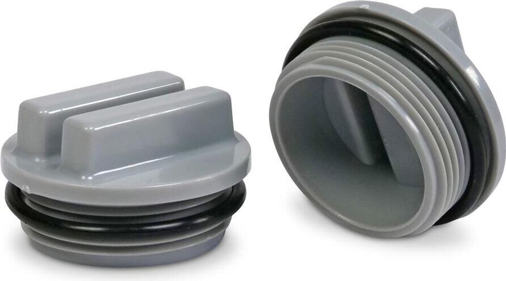 2 Stk. Winterstopfen grau mit O-Ring 1 1/2 Zoll Produktbild 