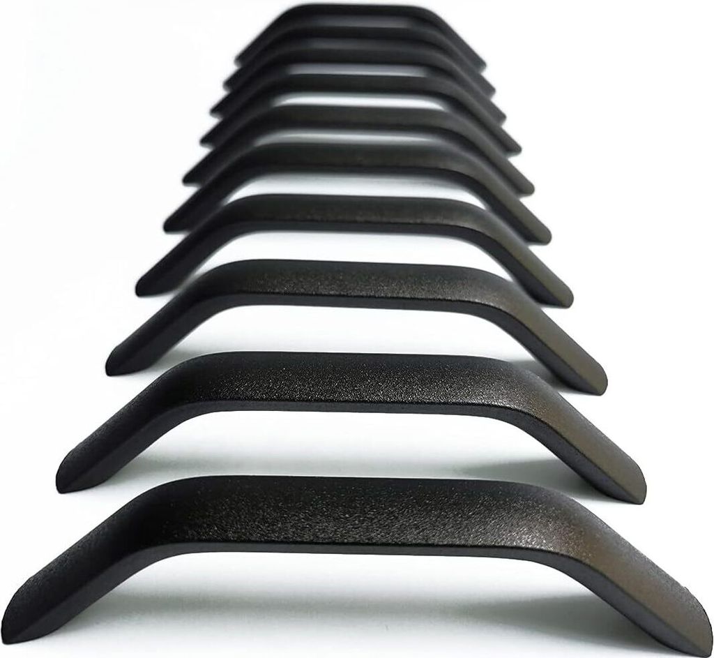 10 Stück Küchengriffe Schwarz – Mattes Design, Tür- und Produktbild 