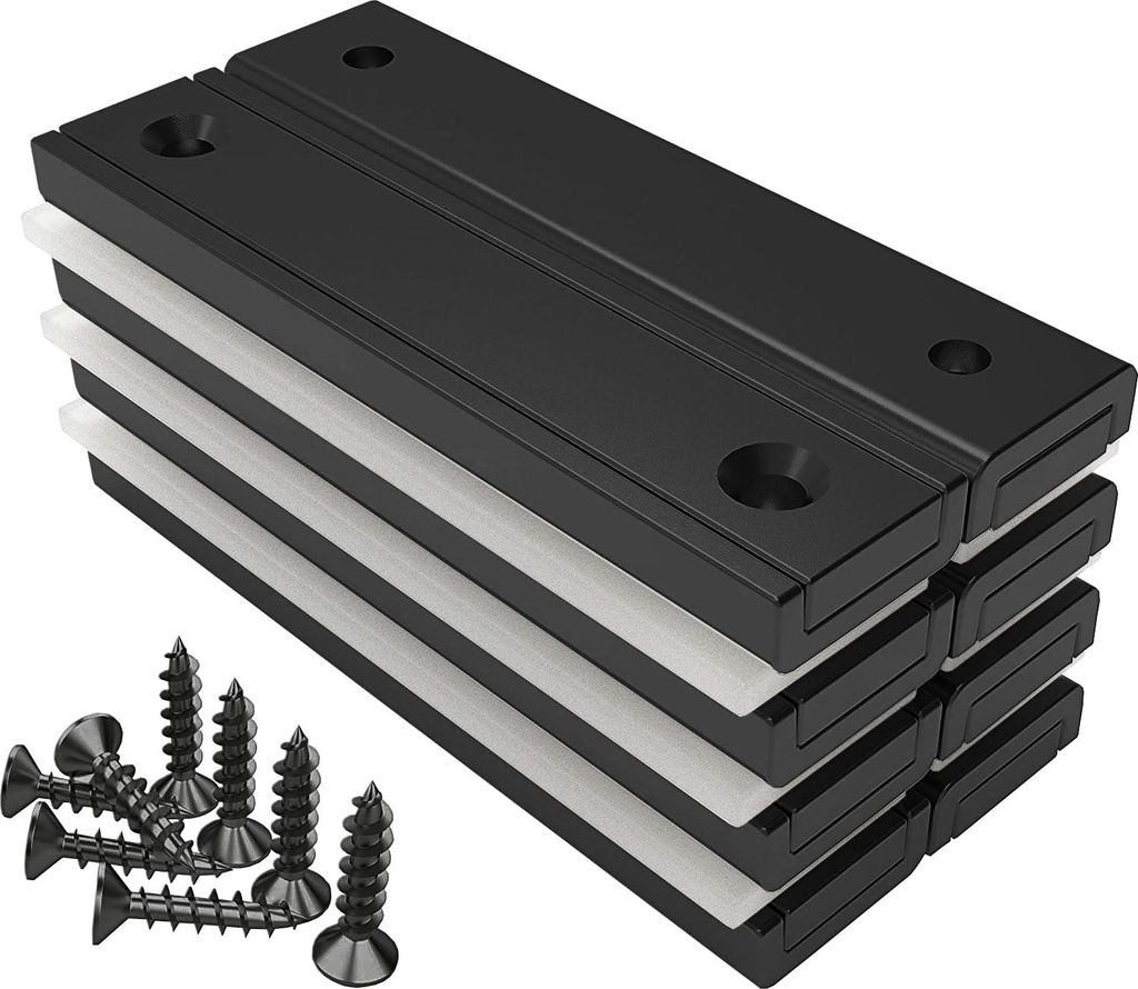 Rechteckige Magnete - 30 kg Kraft - 8 Stück - schwarze Epoxidbeschichtung - 60 x 13,5 x 5 mm