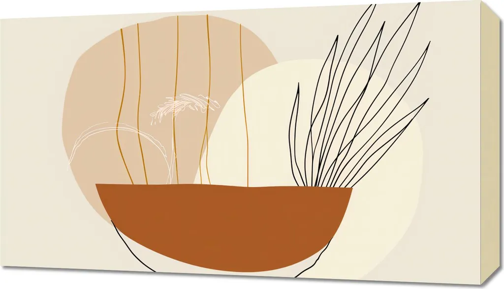 Décoration murale tableau vase en terre cuite format panoramique 70x40