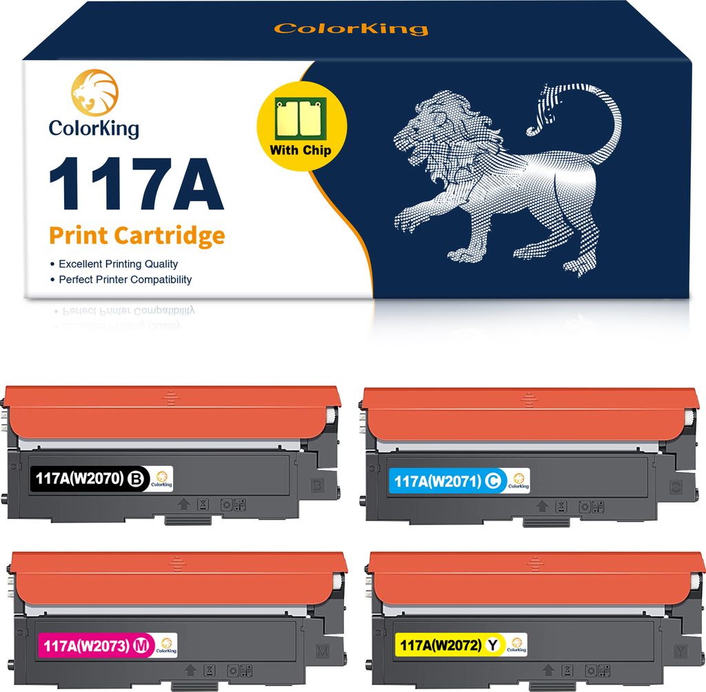 4x Tonerkartusche 117A für HP Color Laser 150a 150w 150nw Color Laser MFP 178nwg 179fwg 178nw 179fnw Farblaserdrucker