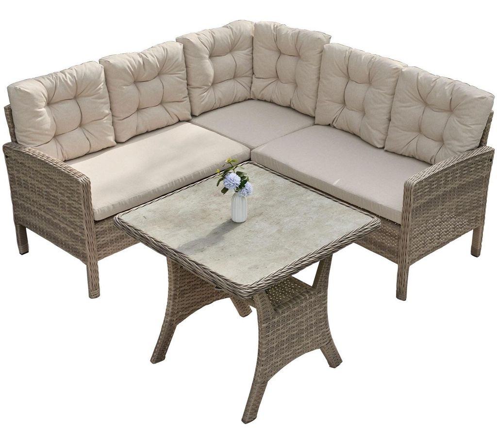 Gartenlounge-Set Dining Lounge mit Esstisch – Polyrattan Produktbild 