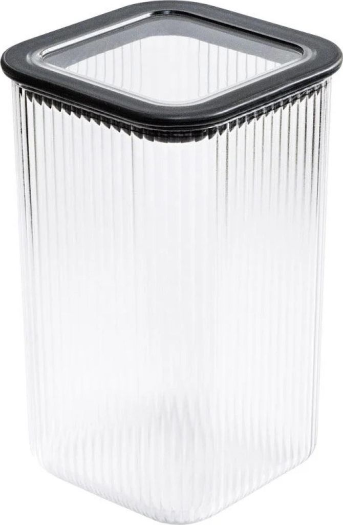 Branq Küchenbehälter, für Lebensmittel, 1,5 l, transparent mit schwarzem Verschluss, Neroli