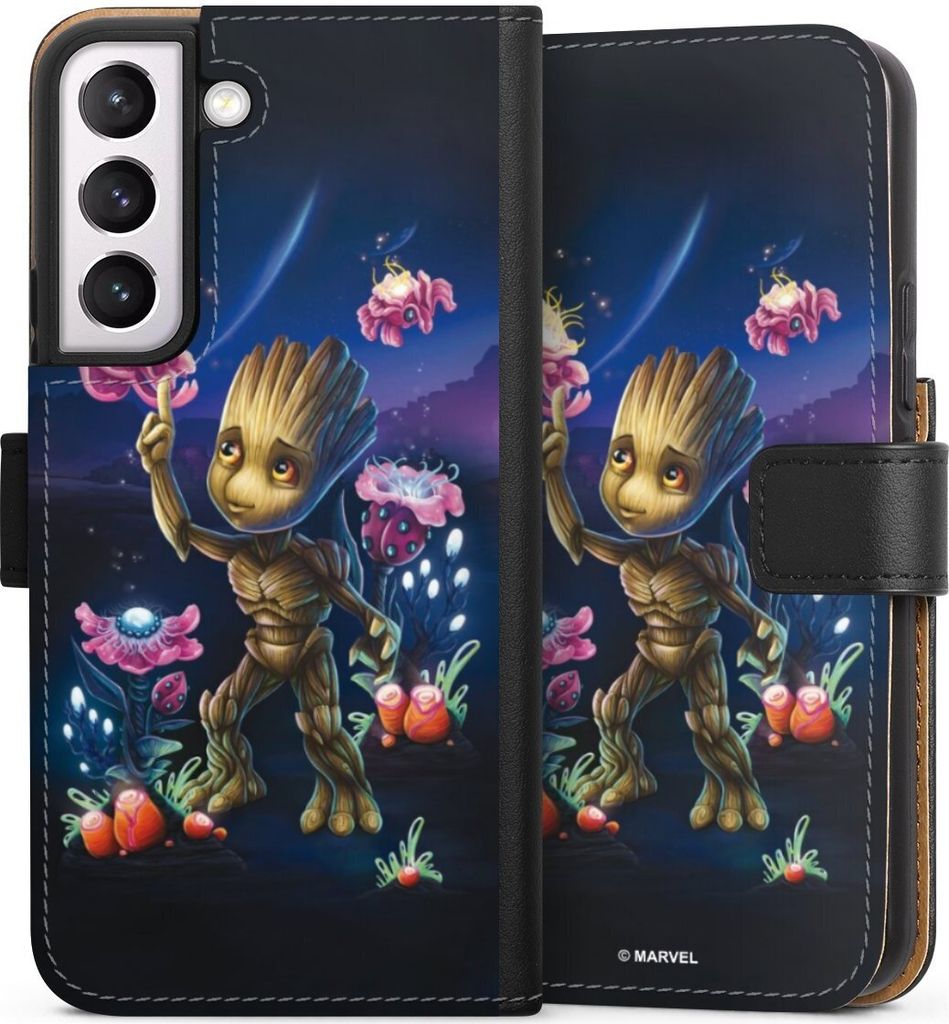 DeinDesign Klapphülle für Samsung Galaxy S22 Handytasche Lederhülle Tasche Marvel Guardians Of The Galaxy Baby Groot