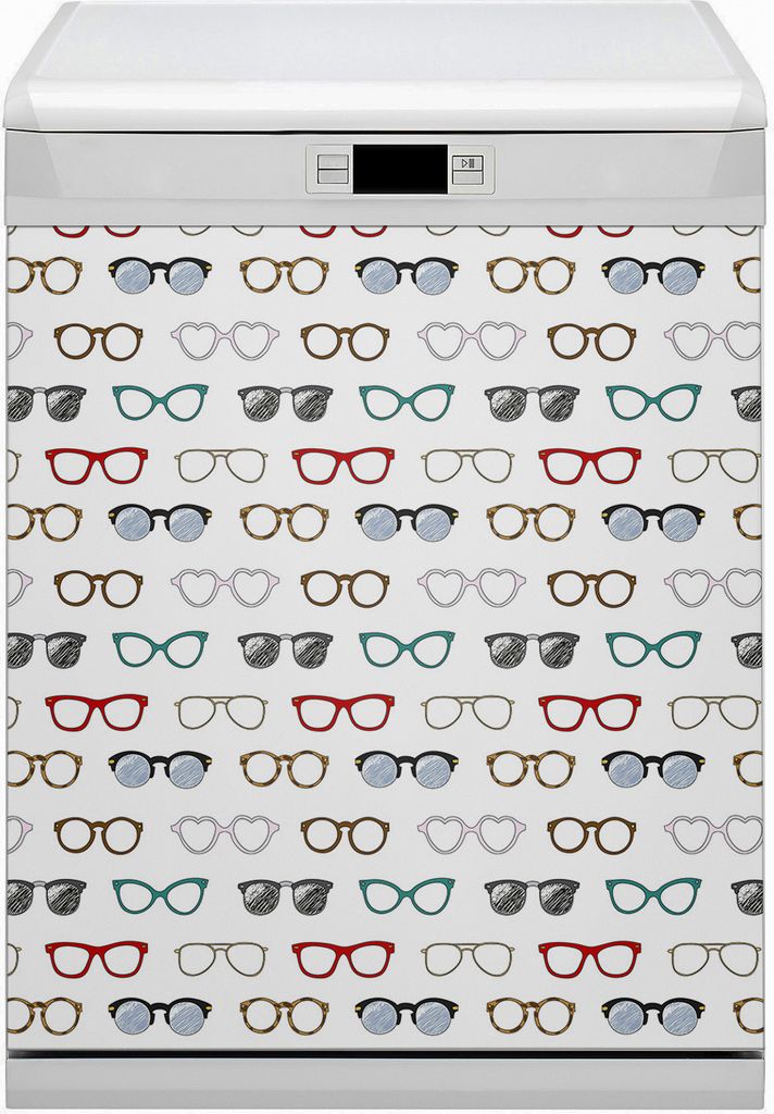 Geschirrspüle Magnet für Spülmaschine Magnetmatte Küche Magnete Dekorative 60x70 cm - Retro -Brille