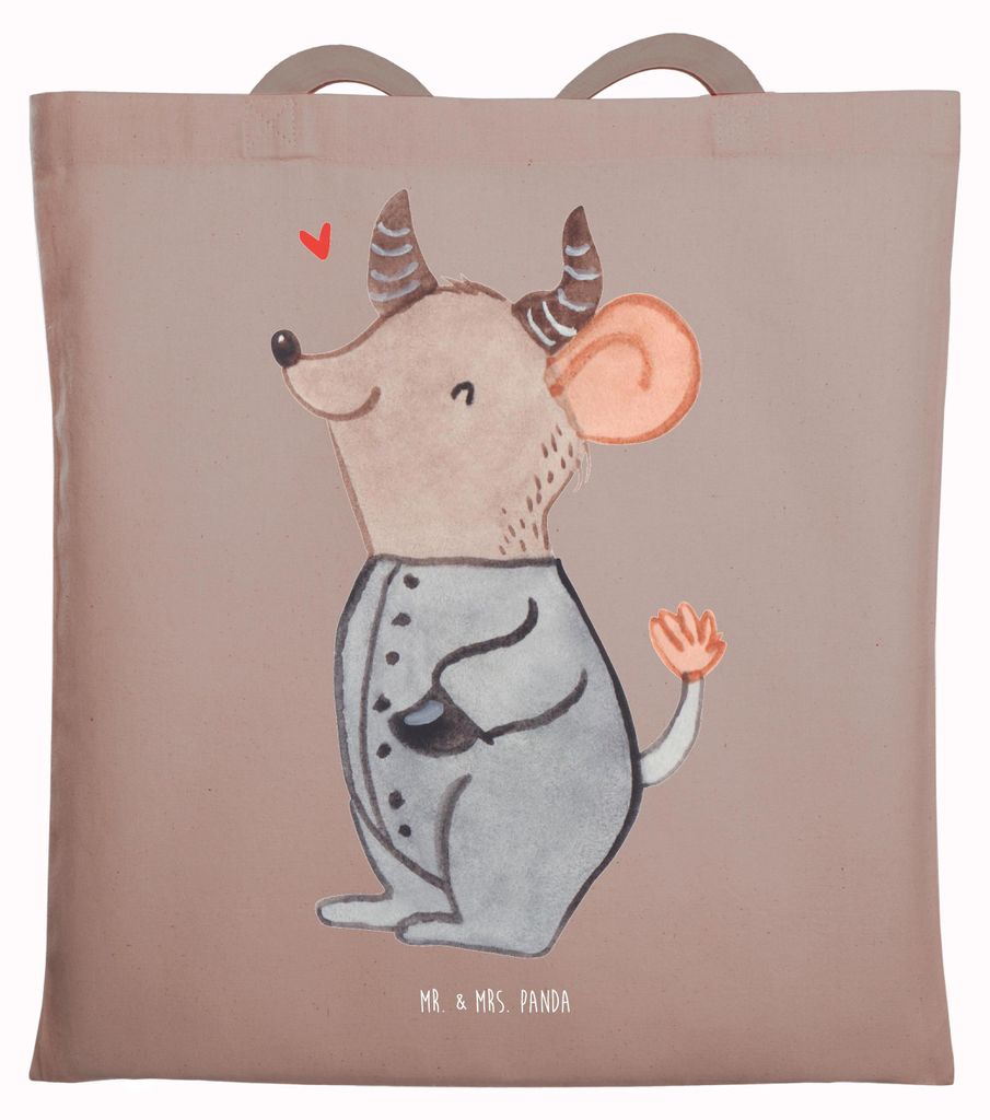 Mr. & Mrs. Panda Tote Bag Stier Astrologie - Braun Pastell Produktbild 