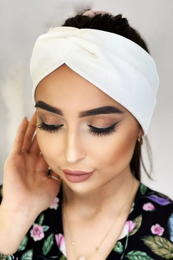Ivon Fascia Maila Crema: Accessorio Capelli Donna Elegante Taglia Unica