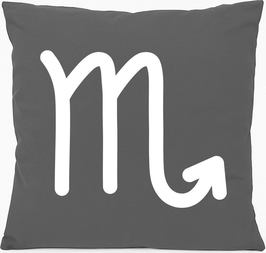 Huuraa Kissen Skorpion Sternzeichen Zeichen 40x40cm mit Füllung Steel Grey Baumwolle Dekokissen Geschenkidee