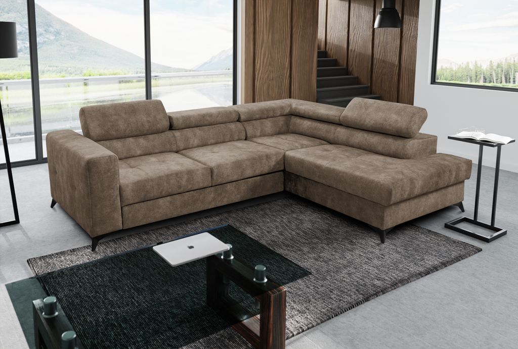 Ecksofa Palermo L-Form rechts mit Schlaffunktion Bettkasten Produktbild 