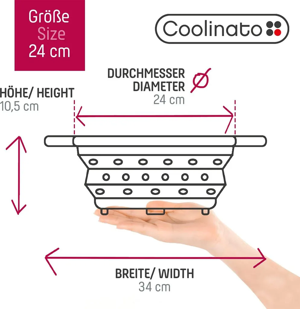 Passoire en Silicone Flexible 24 cm Vert - Qualité Premium et Design - 6
