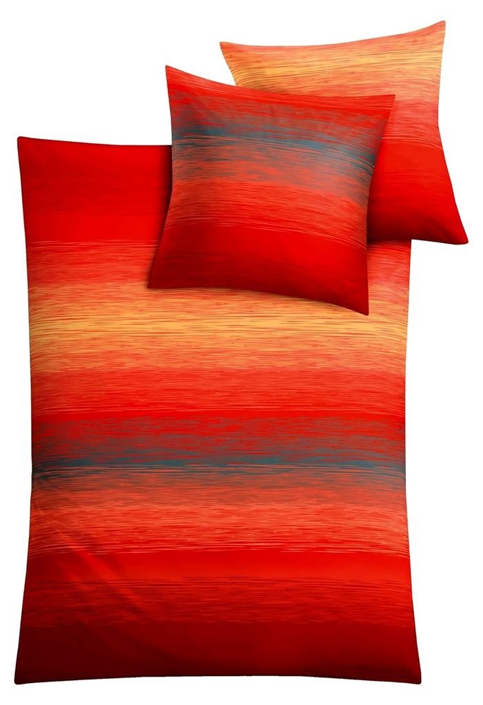 Bettwäsche Chicago, Maße: 135 x 200 cm und 80 x 80 cm, Farbe: Paprika
