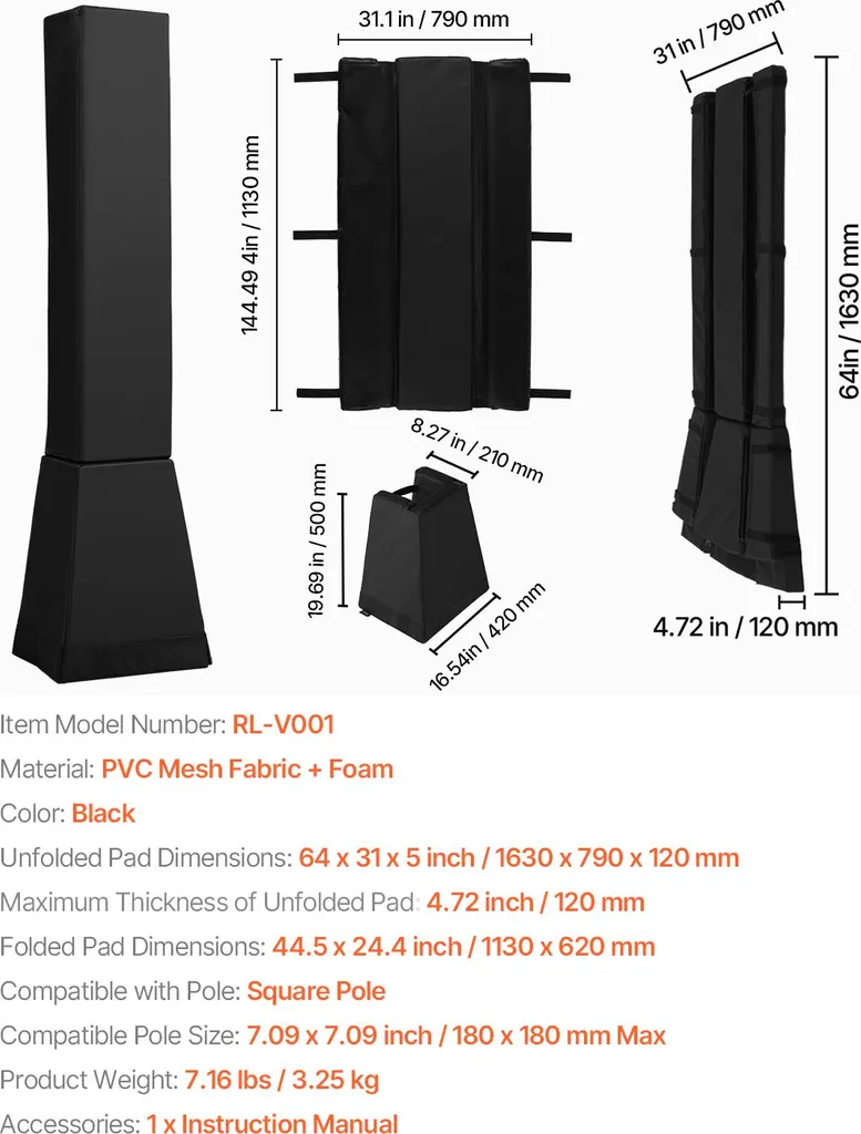 Rembourrage de Protection de Basket Imperméable pour Poteau Extérieur