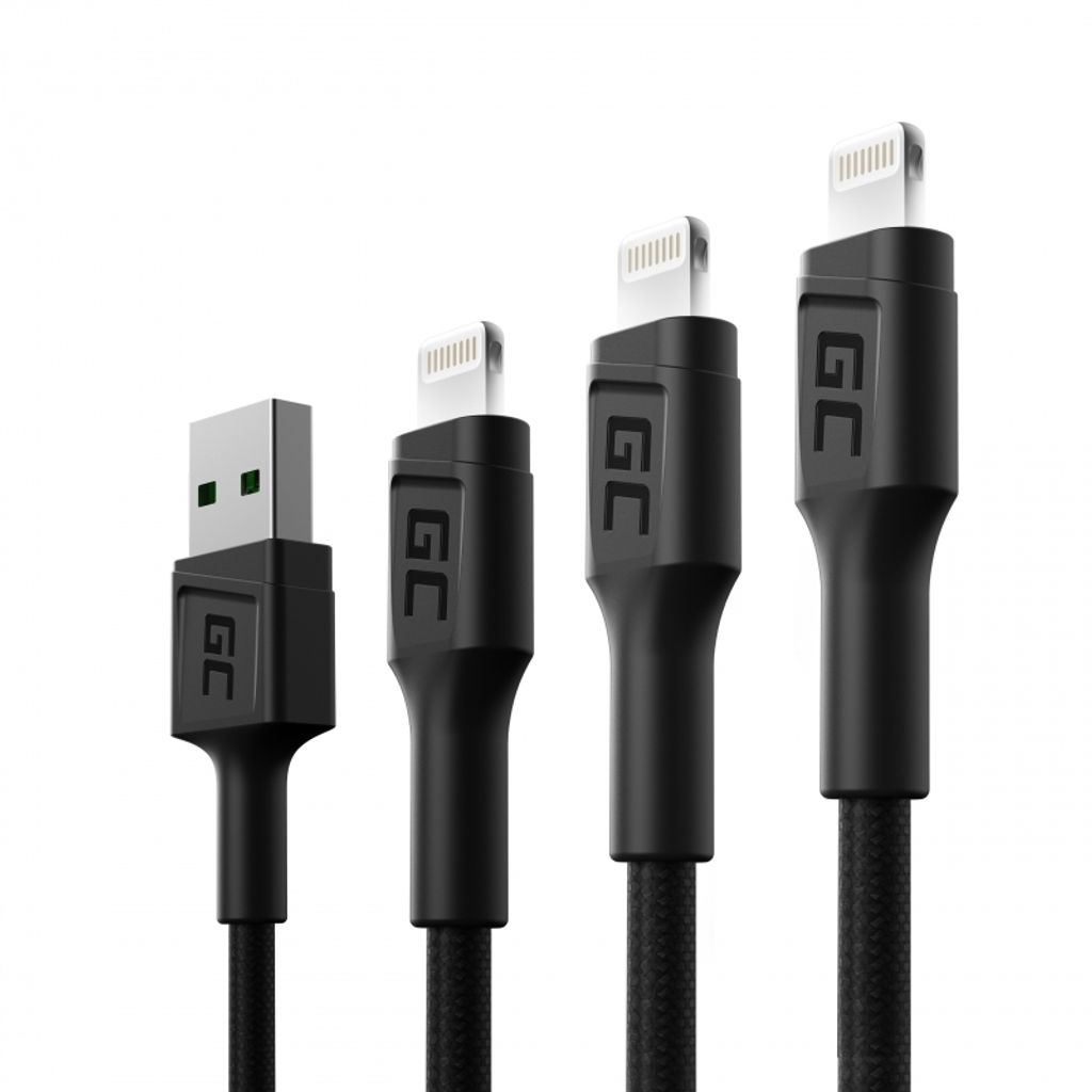 Green Cell Set 3x Ray Lightning Cable 30cm, 120cm, 200cm z Zdjęcie produktu 