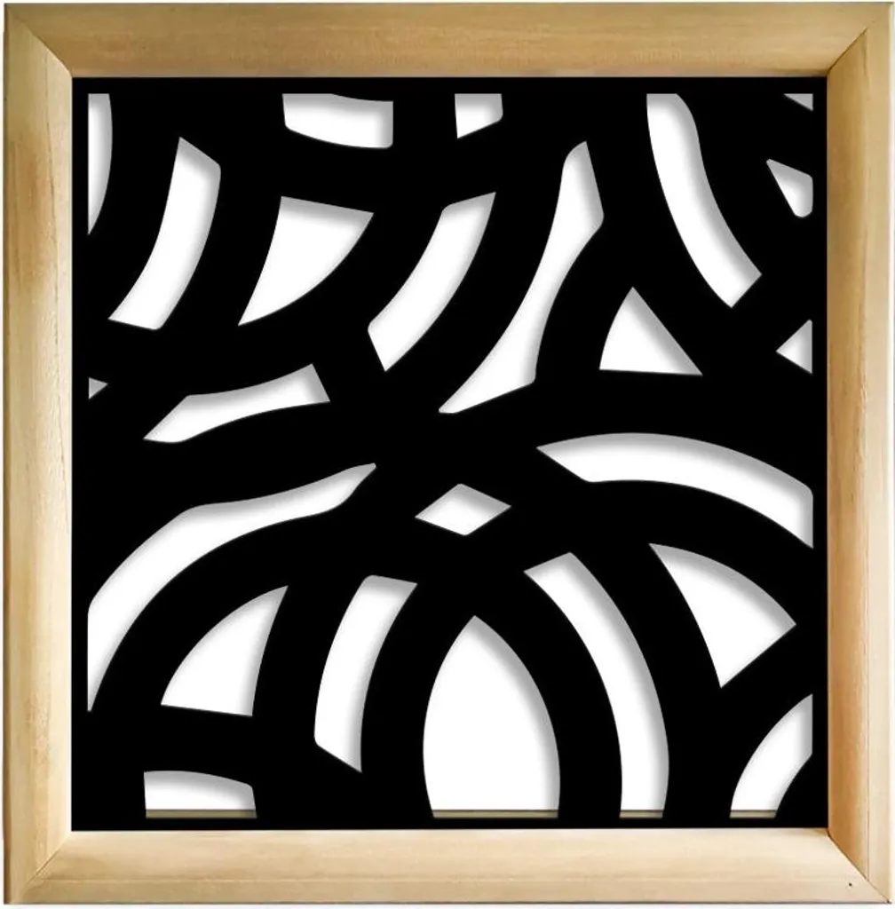 Habillage Mural Design CERCHI LARGE 98x98 cm Noir pour Salon et Bureau