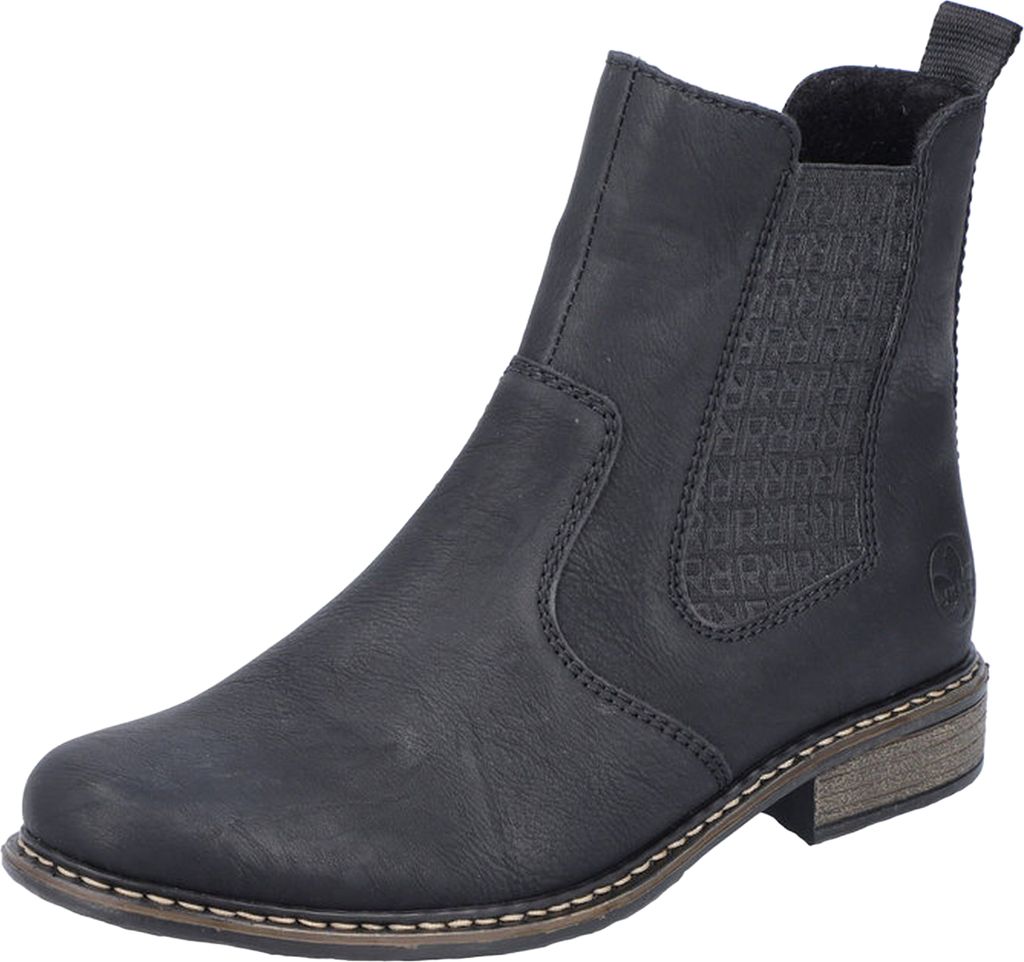 Rieker Damen Chelsea Boot Stretcheinsatz elegante Stiefelette Z4983, Größe:38 EU, Farbe:Schwarz