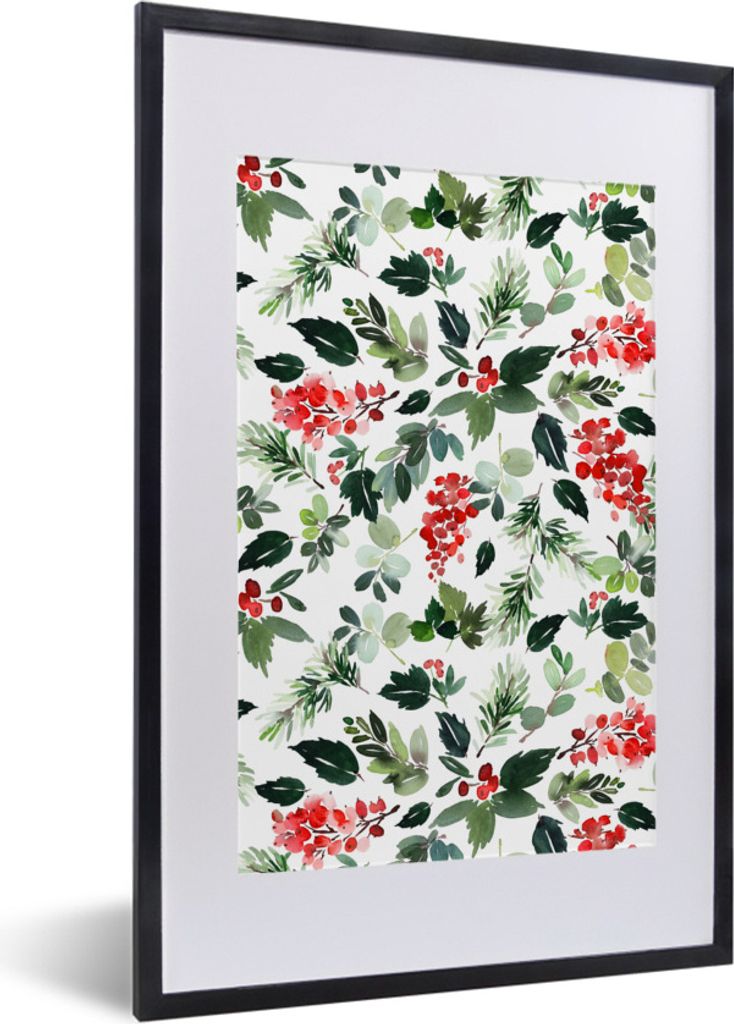 MuchoWow® Gerahmtes Poster Pflanzen - Beeren - Muster 40x60 Produktbild 