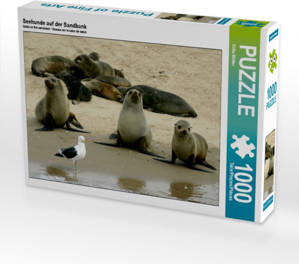 Calvendo Seehunde auf der Sandbank 1000 Teile Puzzle quer Produktbild 