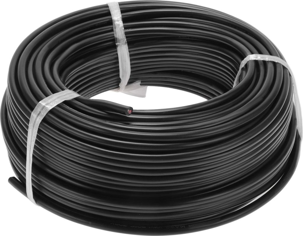 1 Stück Erdungsdraht Vollständig isoliert & Soft-Touch-Mantel Stromkabel 61m Schwarz TC 14AWG 2 Leiter