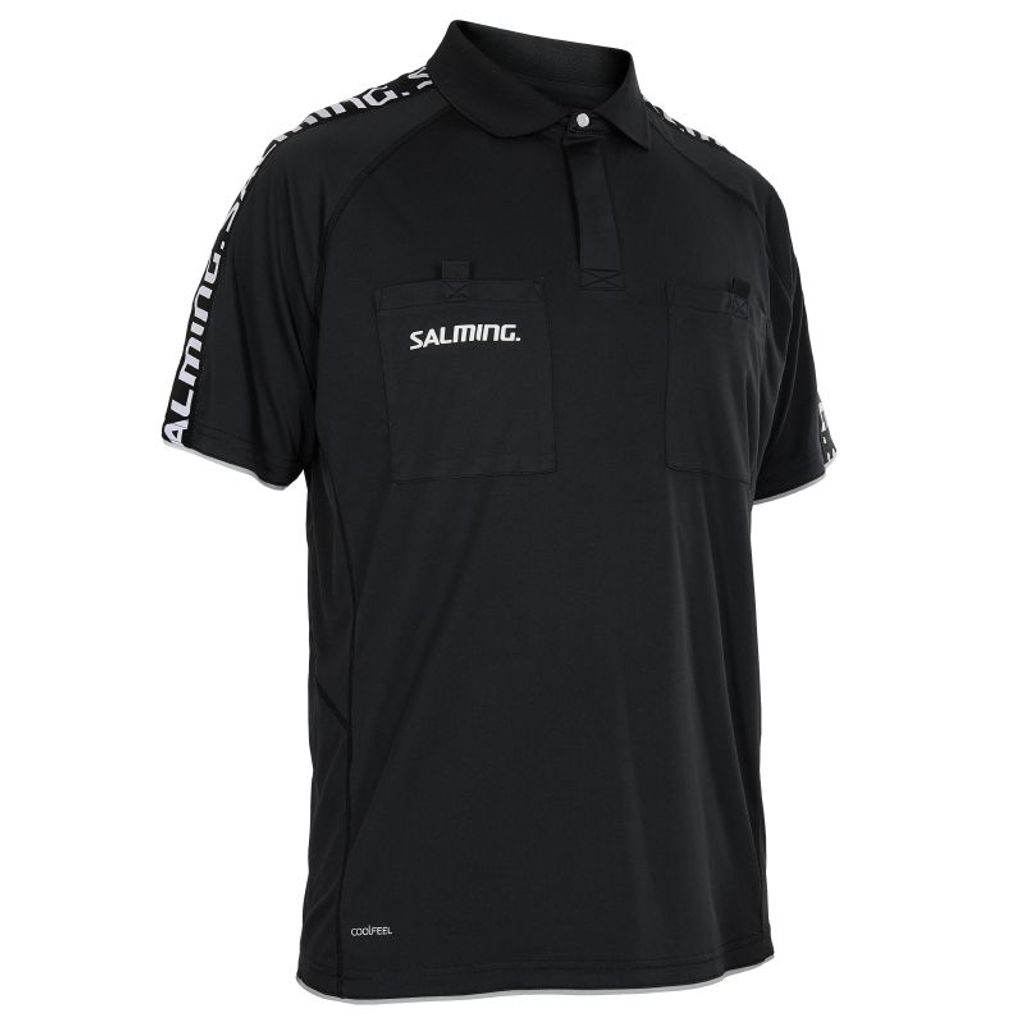 Salming Referee Kurzarm-poloshirt Schwarz M Herren Schwarz M