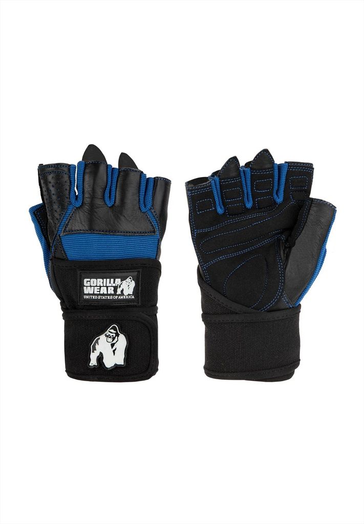 Gorilla Wear Dallas Wrist Wrap Fitnesshandschuhe - Schwarz/Blau - S
